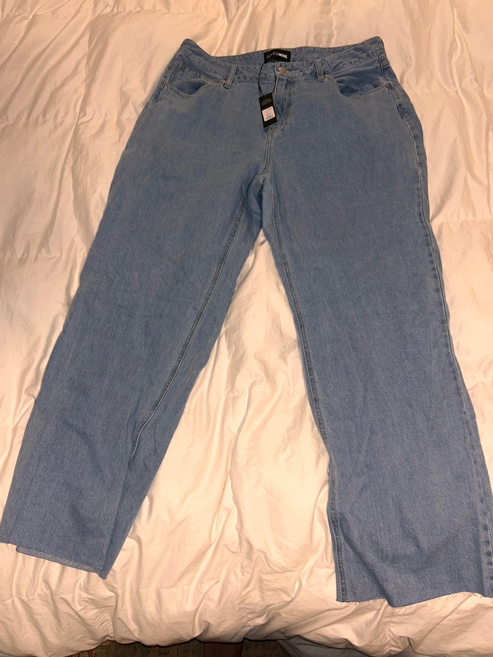 NWT Fashion Nova Pale Blue High-Rise Straight Leg Jeans